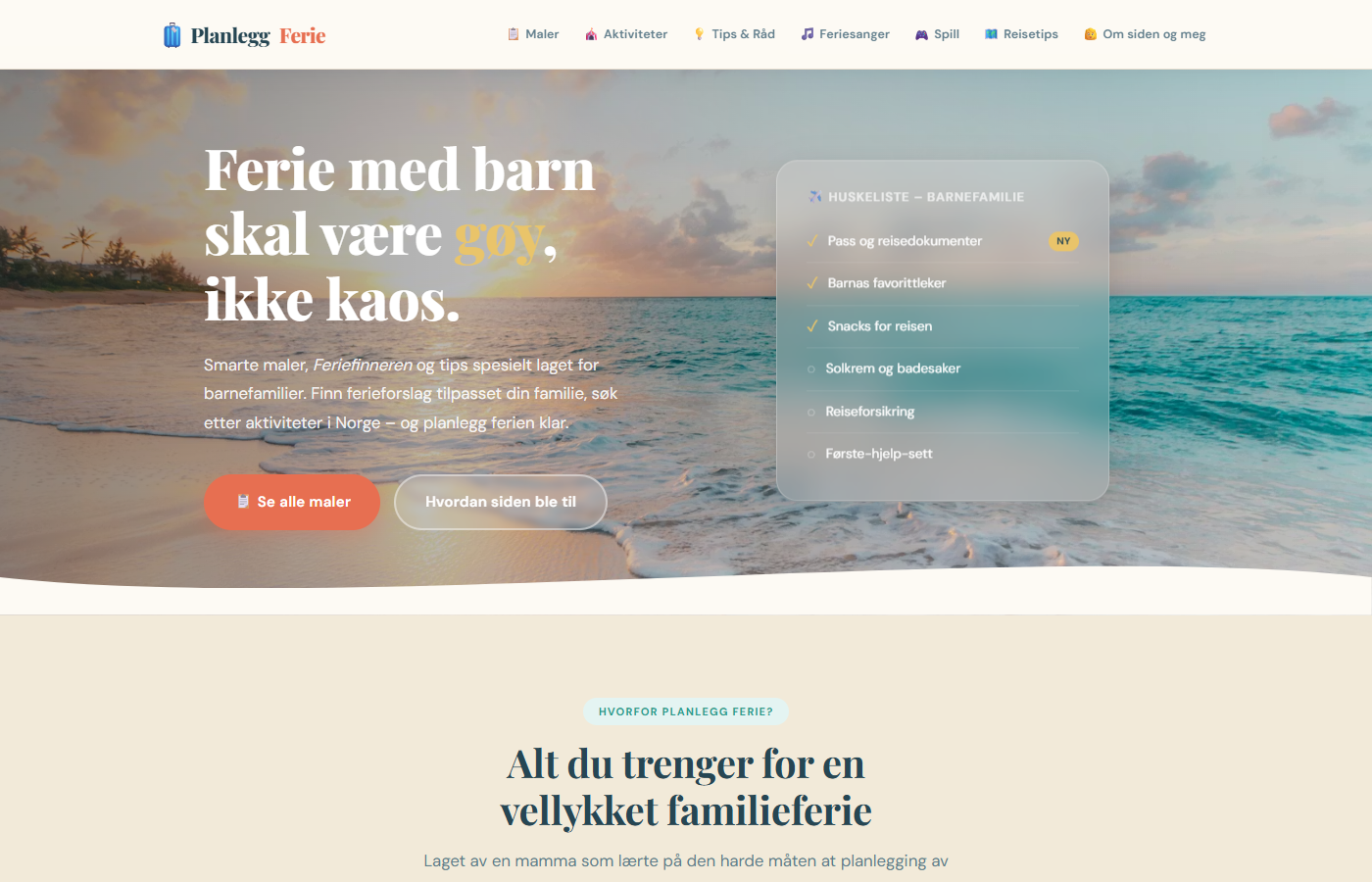 Forhåndsvisning av planleggferie.no