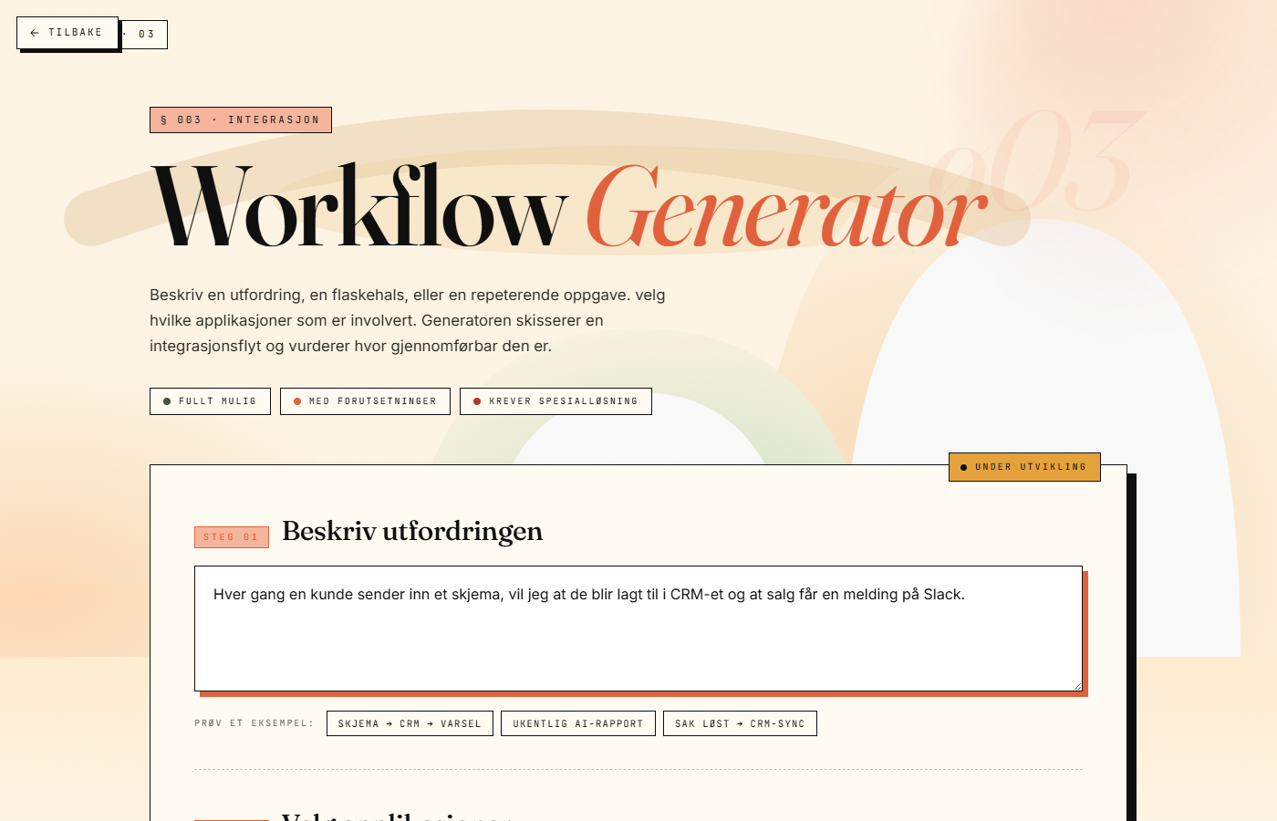 Demo av Workflow-generator